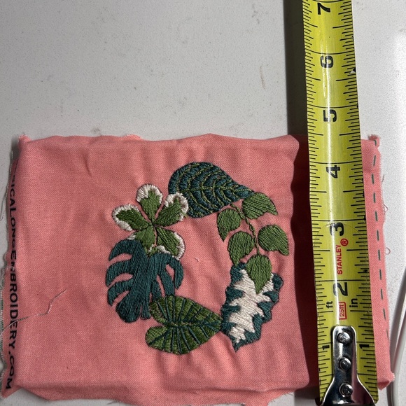 Hand Stitched Foliage Embroidery Plant Monstera - Picture 3 of 7